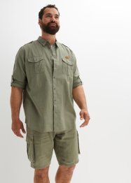 Langermet skjorte av bærekraftig lin-bomullsblanding, John Baner JEANSWEAR