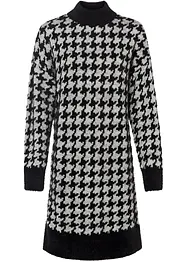 Strikket kjole med houndstooth-mønster, bonprix