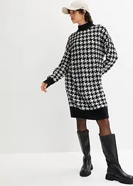 Strikket kjole med houndstooth-mønster, bonprix