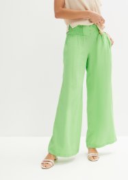 High Waist-Marlene-bukse med lin og behagelig smock-linning, bpc bonprix collection