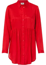 Lang bluse med knappestolpe, av viskose, bonprix