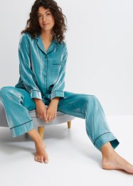 Sateng-pyjamas med blank overflate, bpc bonprix collection