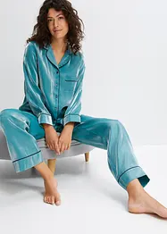 Sateng-pyjamas med blank overflate, bonprix