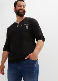 Henley T-skjorte med 2 i 1-look, lang arm, John Baner JEANSWEAR