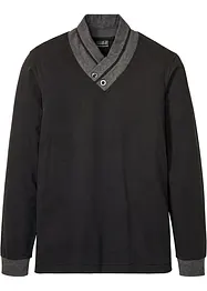 Langermet shirt med sjalskrage, Slim Fit, bonprix