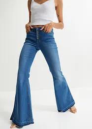 Jeans med sleng og åpne kanter nederst, bonprix