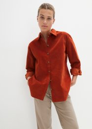 Cord-bluse med splitt i siden, bpc bonprix collection