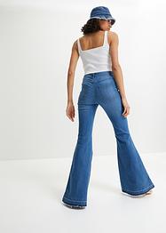 Jeans med sleng og åpen nederkant, RAINBOW
