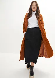 Jeansskjørt med påsydde lommer, A-fasong, bonprix