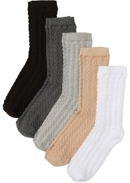 Sokker (5-pack) mws økologisk bomull og flettemønster, bpc bonprix collection