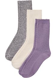 Kosesokker (3-pack) med struktur-mønster, bpc bonprix collection