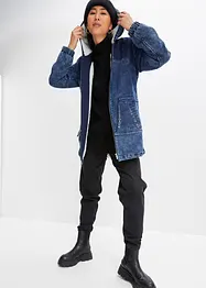 Jeans-parkas med teddypels, bonprix