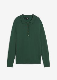 Finstrikket genser med krage og knappestolpe, bpc bonprix collection