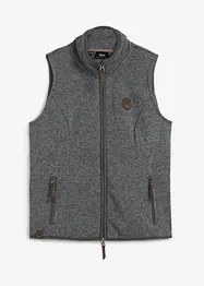 Fleece-vest  med kanter i kontrastfarge, bonprix