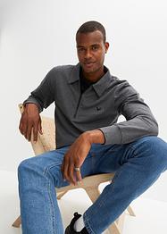 Sweatshirt med polo-krage, med resirkulert polyester, bpc bonprix collection