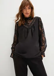 Bluse med blonde, bonprix