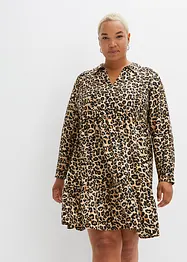 Kjole med animal-print, bonprix