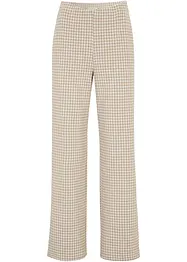 Stretchbukse med Houndstooth-mønster, Wide leg, bonprix