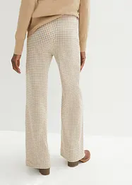 Stretchbukse med Houndstooth-mønster, Wide leg, bonprix