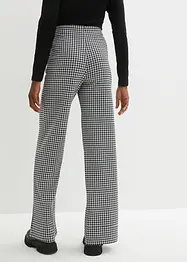 Stretchbukse med Houndstooth-mønster, Wide leg, bonprix