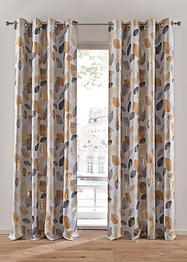 Lystett gardin med glanset bladprint (1-pack), bpc living bonprix collection