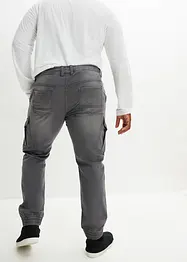 Regular Fit sweat-jeans med cargolommer, Straight, bonprix