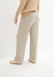 Stretchbukse med Houndstooth-mønster, Wide leg, bonprix