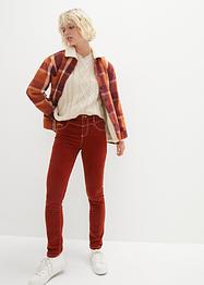 Slim Fit stretch-cordbukse med kontrastfargede sømmer, John Baner JEANSWEAR