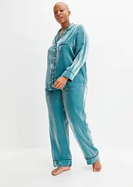 Sateng-pyjamas med blank overflate, bonprix