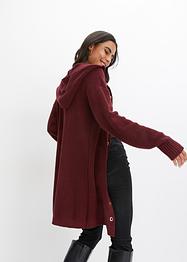Lang strikkejakke med hette, BODYFLIRT boutique