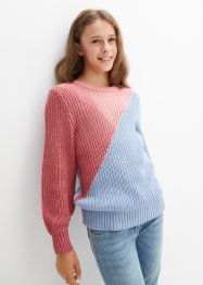 Strikket genser med clourblocking til barn, bpc bonprix collection