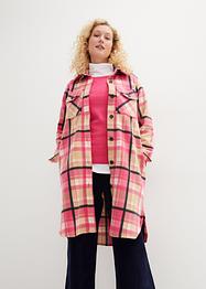 Rutet lang jakke, fôret, bpc bonprix collection