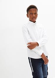 Langermet skjorte med broderi til barn, Slim Fit, bpc bonprix collection
