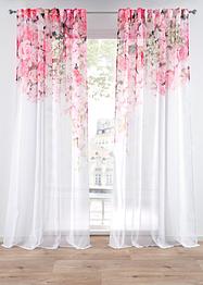 Gardin med rose-print i nederkant (2-pack), bpc living bonprix collection