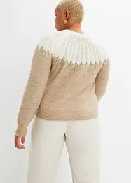 Strikkegenser med hullmønster, bonprix