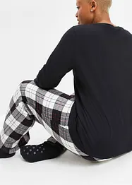 Pyjamas med flanellbukse og gavepose, bonprix