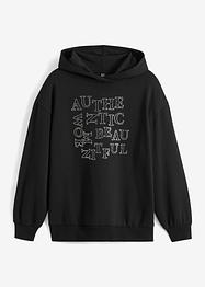 Oversized sweatshirt med glitter-print, RAINBOW