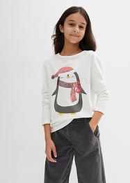 Langermet shirt med paljetter til barn, bpc bonprix collection