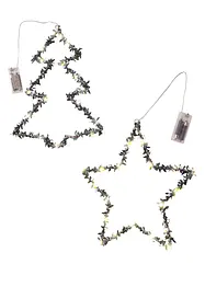 LED-hengepynt formet som juletre og stjerne (2-delt sett), bonprix