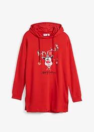 Lang sweatshirt med splitt i siden og hette, bonprix