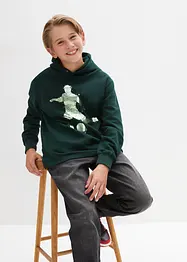 Sweatshirt med hette og print til barn, bonprix