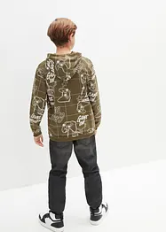 Sweatshirt med hette og print til barn, bonprix