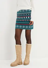 Miniskjørt i bomull- og elastanmiks med koftemønster, bonprix