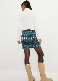 Miniskjørt i bomull- og elastanmiks med koftemønster, bonprix