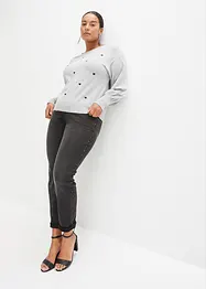 Finstrikket genser i viskosemiks, bonprix