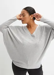 Finstrikket genser med strass, bonprix