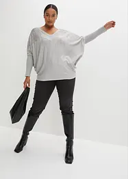 Finstrikket genser med strass, bonprix