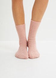 Strikkede sokker med flettemønster (3-pack), bpc bonprix collection