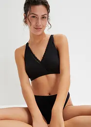 Ribbet bralette uten bøyle, med økologisk bomull, bonprix