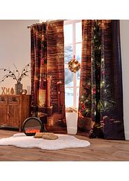 Lystett gardin med juleprint (2-pack), bpc living bonprix collection